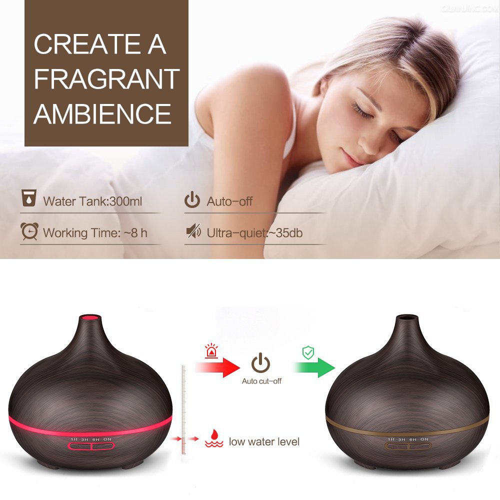 Ultraljuds Luftfuktare 550ml – Aromadiffuser & Doftspridare för Hemmet