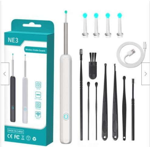 NE3 Smart Ear Cleaner – Trådlöst Otoskop med LED & Mobilanslutning