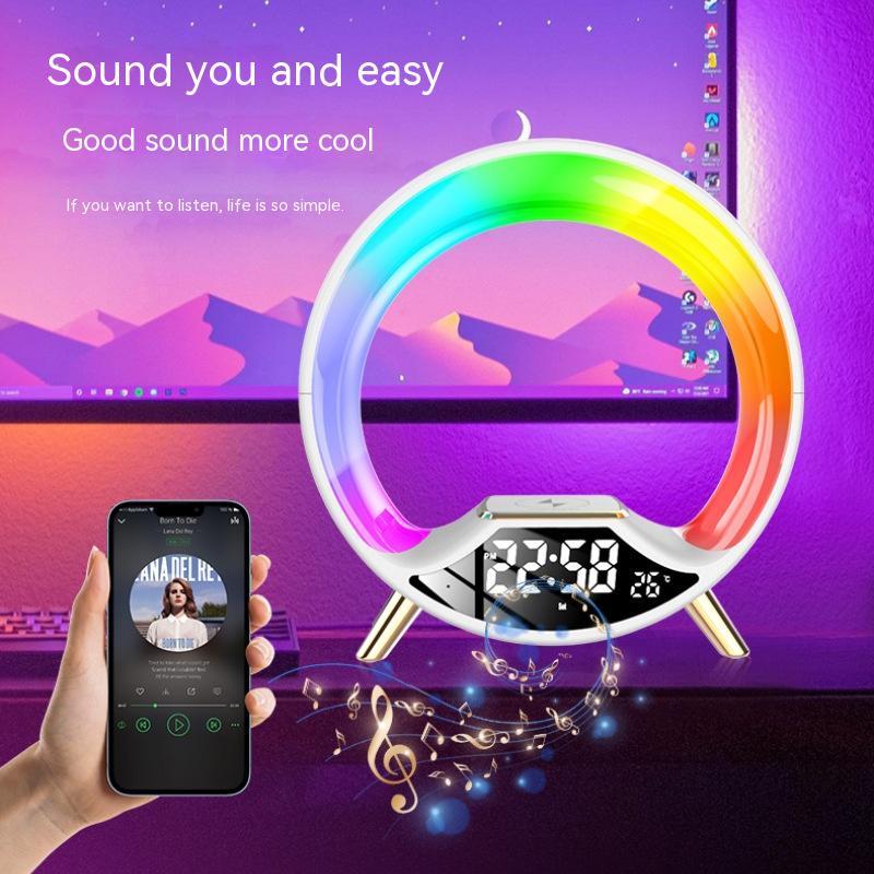 O Light 3-i-1 Trådlös Laddare, Bluetooth-Högtalare & Nattlampa
